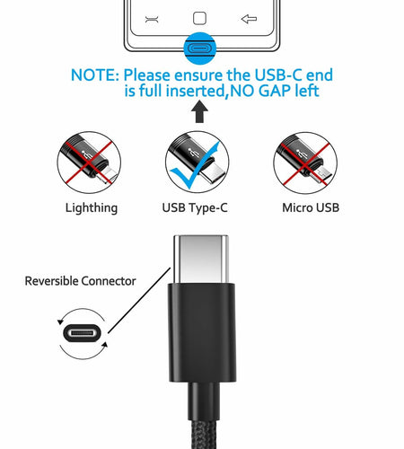 USB-C Charging Cable Short Cord for iPhone 15 Pro Max iPad MacBook