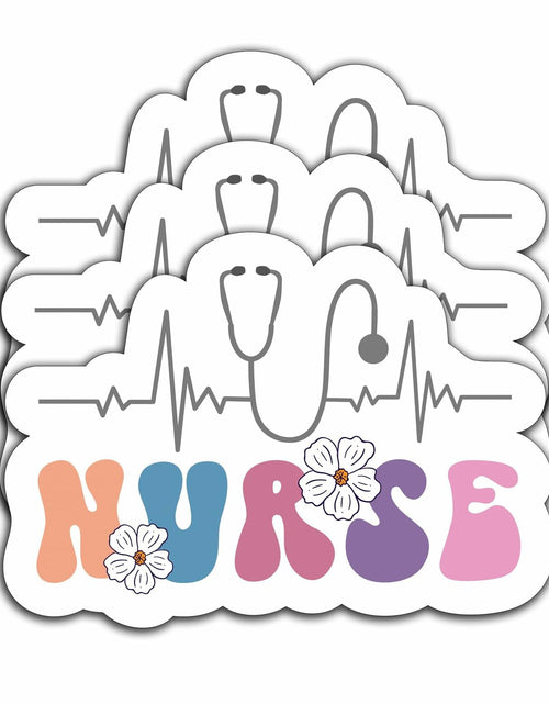 Load image into Gallery viewer, 3Pcs Nurse Stickers Nursing Is a Work of Heart Waterproof Vinyl Decals
