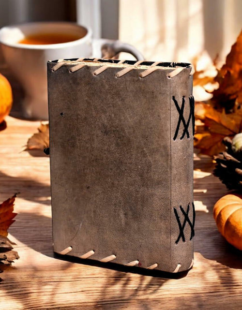 Load image into Gallery viewer, Hocus Pocus Spellbook Leather Journal Gothic Grimoire Book of Spells 7x5
