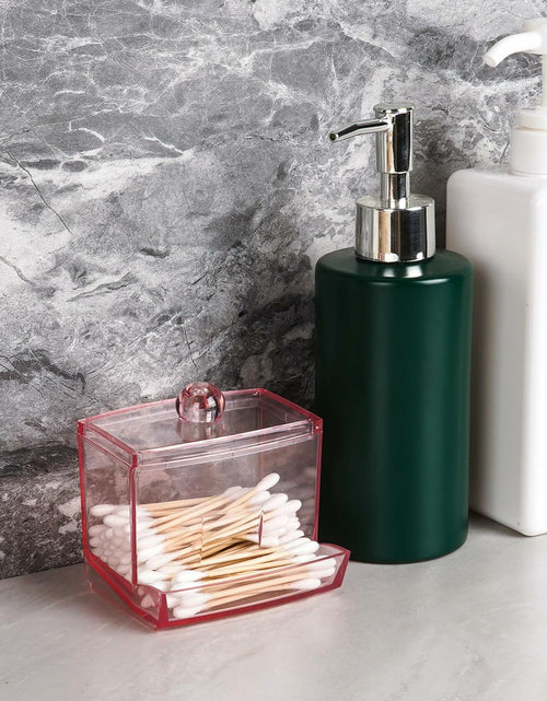 Load image into Gallery viewer, Biiange 2-Pack Acrylic Cotton Swab Holder with Lid 7oz Q-Tip Storage (Pink)
