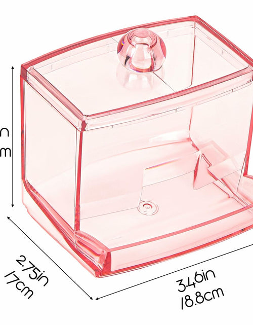 Load image into Gallery viewer, Biiange 2-Pack Acrylic Cotton Swab Holder with Lid 7oz Q-Tip Storage (Pink)
