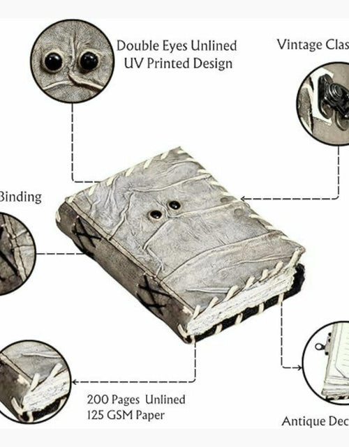 Load image into Gallery viewer, Hocus Pocus Spellbook Leather Journal Gothic Grimoire Book of Spells 7x5
