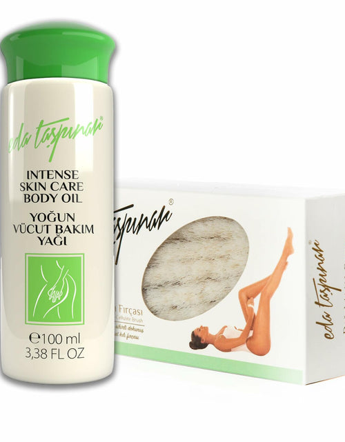 Load image into Gallery viewer, Eda Taspınar Anti-Cellulite Massage Oil &amp; Brush Duo – Natural Firming Treatment
