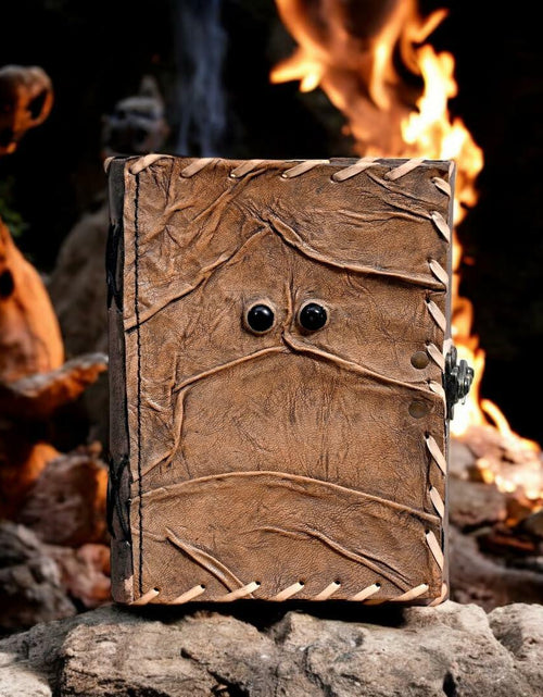 Load image into Gallery viewer, Hocus Pocus Spellbook Leather Journal Gothic Grimoire Book of Spells 7x5
