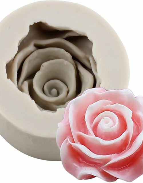 Load image into Gallery viewer, Heart Shaped Silicone Chocolate Mold Rose Flower Fondant Cake Decor 2pc

