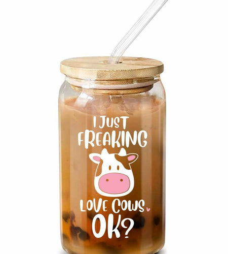 NewEleven 16oz Coffee Mug Cow Gifts For Women Cute Funny Birthday Gift