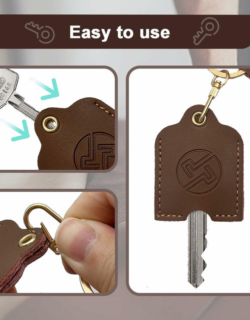 Load image into Gallery viewer, KARENSKEYS Handmade Leather Car Key Cover Sleeve with Keychain Loop
