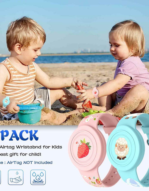 Load image into Gallery viewer, Kids AirTag Bracelet Waterproof Silicone Hidden Tracker Band Sheep Strawberry
