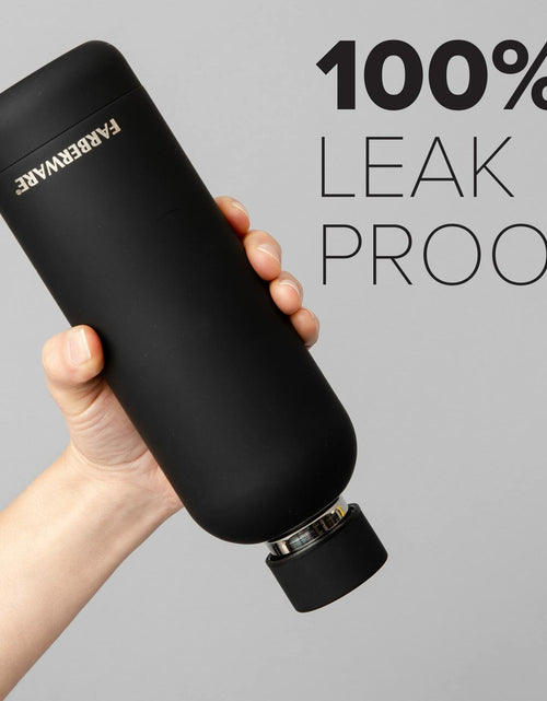 Load image into Gallery viewer, Farberware Stainless Steel Water Bottle 16oz Insulated Hot Cold Black

