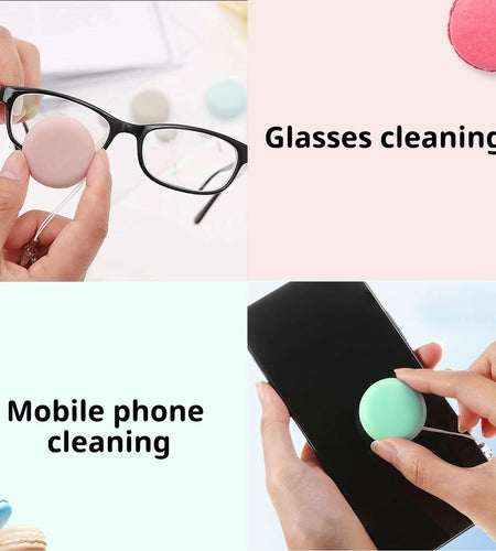 Macaron Phone Screen Cleaner 4PCS Mobile Screen Cleaning Ball Wipe Pendant