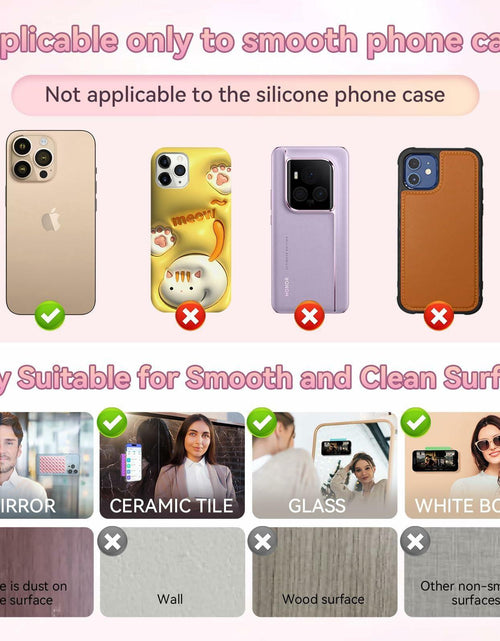 Load image into Gallery viewer, YZLELEQ Silicone Suction Phone Holder Double-Sided Mount Pink iPhone Android

