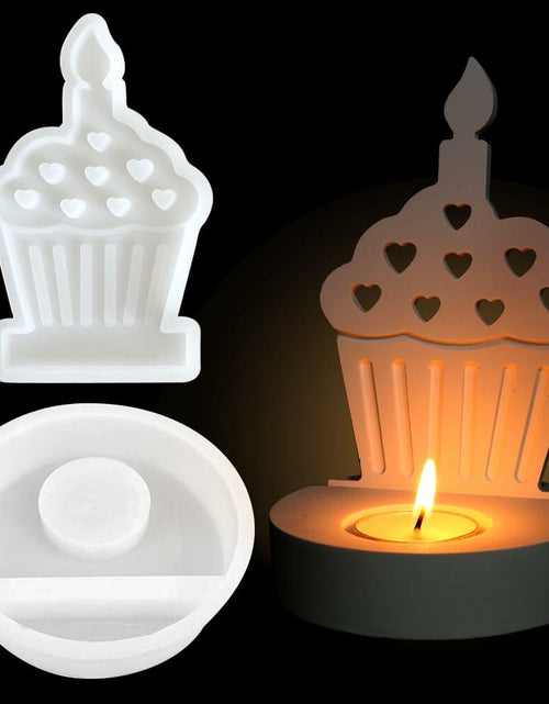 Load image into Gallery viewer, DIY Heart Cake Tea Light Candle Holder Silicone Mold for Resin Craft
