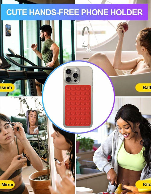 Load image into Gallery viewer, YZLELEQ Silicone Suction Phone Holder Double-Sided Mount Pink iPhone Android
