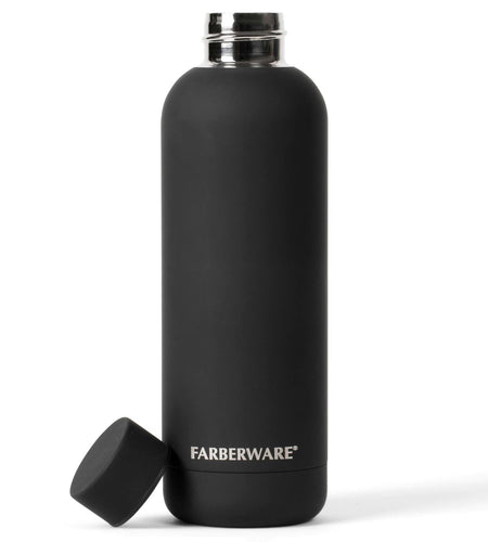 Farberware Stainless Steel Water Bottle 16oz Insulated Hot Cold Black