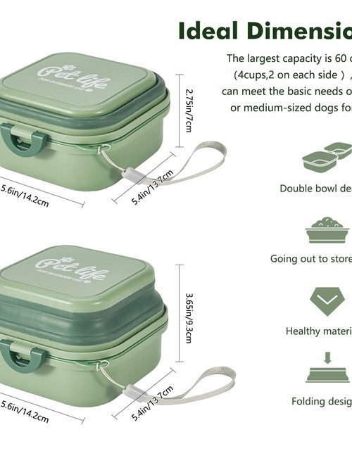 Load image into Gallery viewer, Collapsible Dog Bowl w/ Lid Travel Food Water Bowl 2-in-1 Portable 60oz
