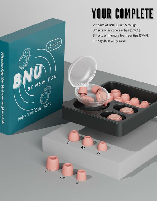 Load image into Gallery viewer, BNU Concert Ear Plugs 2 Pairs Reusable High Fidelity Noise Reduction Pink
