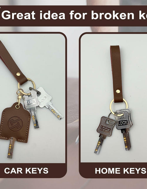 Load image into Gallery viewer, KARENSKEYS Handmade Leather Car Key Cover Sleeve with Keychain Loop
