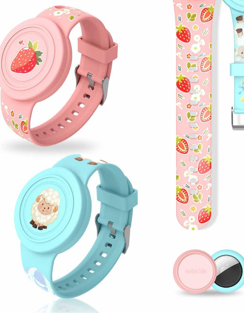 Load image into Gallery viewer, Kids AirTag Bracelet Waterproof Silicone Hidden Tracker Band Sheep Strawberry
