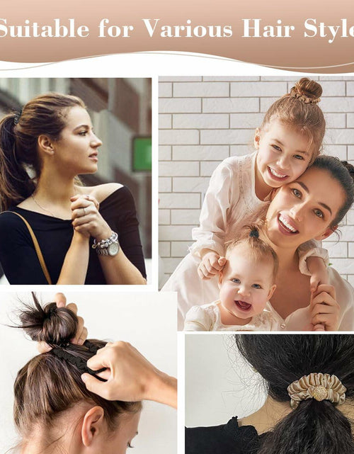 Load image into Gallery viewer, Generic Silk Hair Scrunchies for Women Black Elastic Satin Hair Ties
