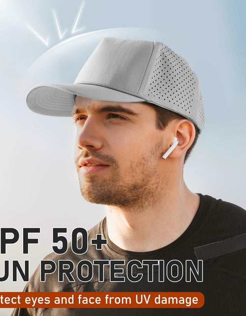 Load image into Gallery viewer, Falidem 5-Panel Trucker Hat Quick Dry Laser Cut Mesh Snapback Baseball Cap
