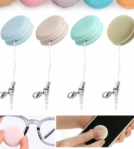 Macaron Phone Screen Cleaner 4PCS Mobile Screen Cleaning Ball Wipe Pendant