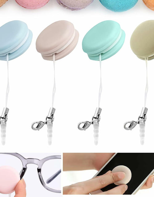 Load image into Gallery viewer, Macaron Phone Screen Cleaner 4PCS Mobile Screen Cleaning Ball Wipe Pendant
