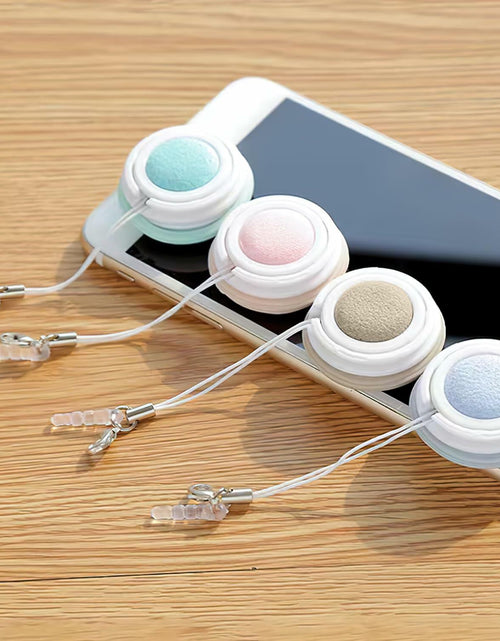 Load image into Gallery viewer, Macaron Phone Screen Cleaner 4PCS Mobile Screen Cleaning Ball Wipe Pendant
