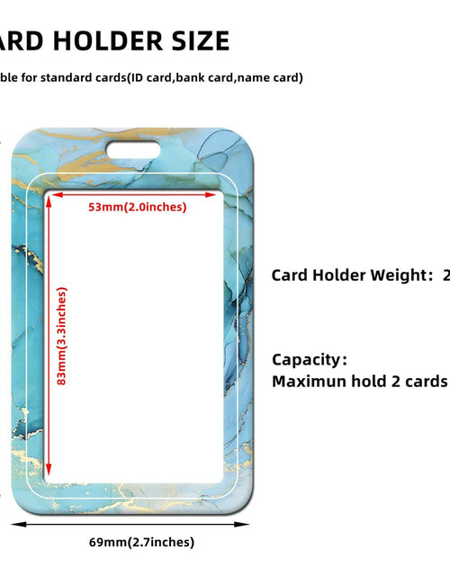 Load image into Gallery viewer, Retractable Badge Holder Carabiner ID Reel Keychain Gilt Marble Blue
