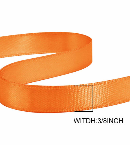 GTYBOVA 3/8" x 50 Yards Double Face Satin Ribbon Orange Polyester Crafts