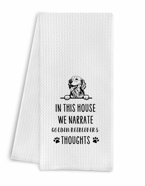 Load image into Gallery viewer, Qpenm Golden Retriever Kitchen Dish Towels - Golden Dog Lovers Hand Tea Towel 16
