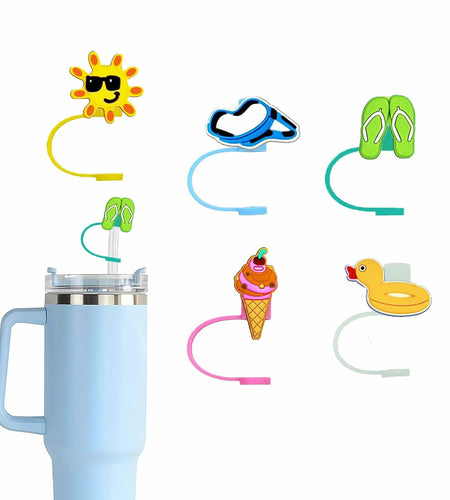 5Pcs Silicone Straw Cap Covers for Stanley Cup 30oz 40oz Reusable Tips