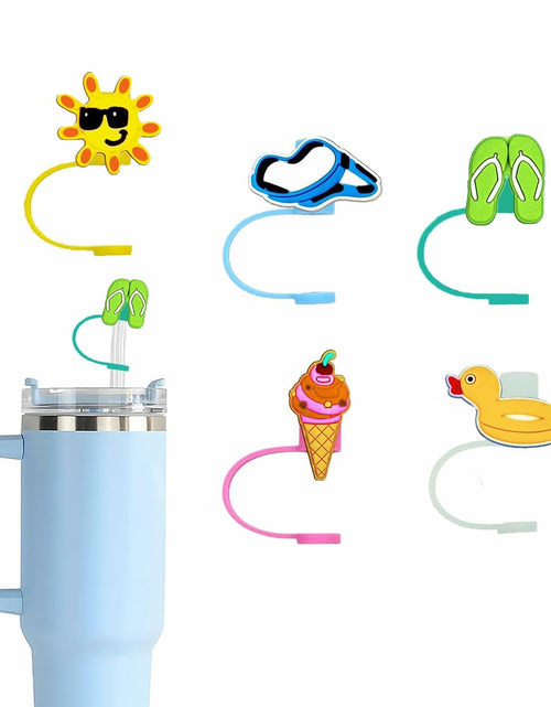 Load image into Gallery viewer, 5Pcs Silicone Straw Cap Covers for Stanley Cup 30oz 40oz Reusable Tips
