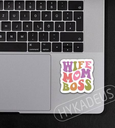3Pcs Wife Mom Boss Stickers Funny Mom Life Waterproof Vinyl Decals