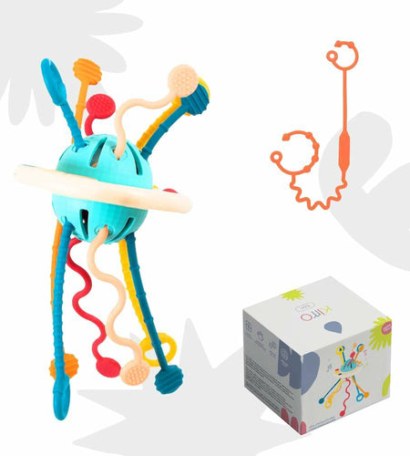 Kirro Montessori Pull String Baby Toy – Silicone, 18+ Months