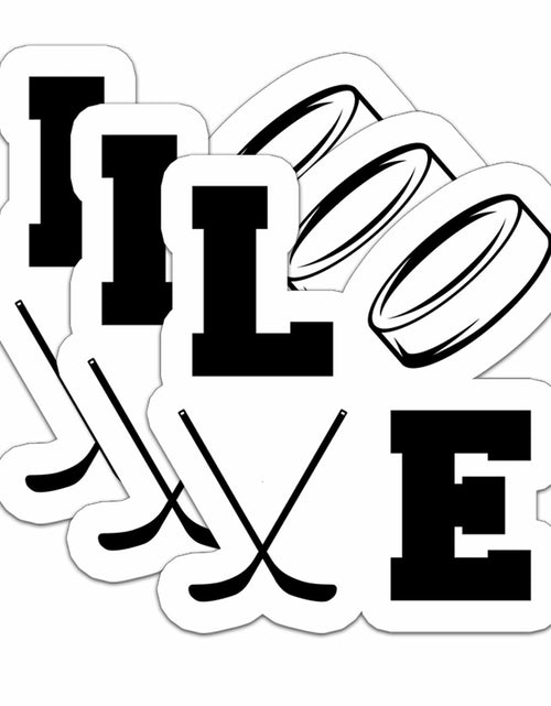 Load image into Gallery viewer, Love Hockey Stickers 3pcs Waterproof Vinyl Decals Laptop Bottle Helmet
