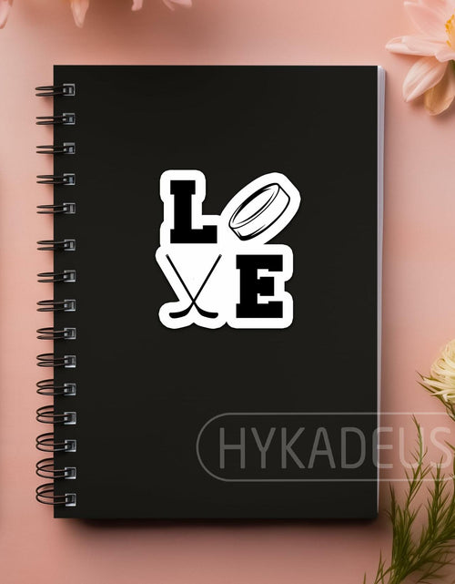 Load image into Gallery viewer, Love Hockey Stickers 3pcs Waterproof Vinyl Decals Laptop Bottle Helmet
