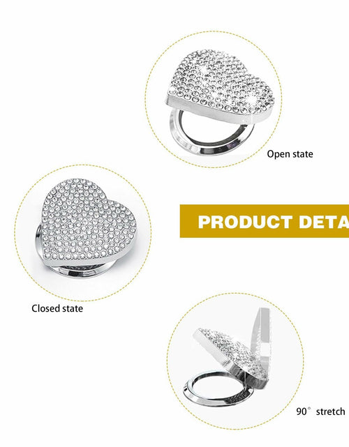 Load image into Gallery viewer, Heart-Shaped Car Engine Start Button Cover Bling Interior Decor White
