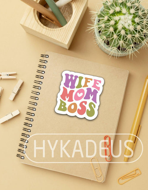 Load image into Gallery viewer, 3Pcs Wife Mom Boss Stickers Funny Mom Life Waterproof Vinyl Decals

