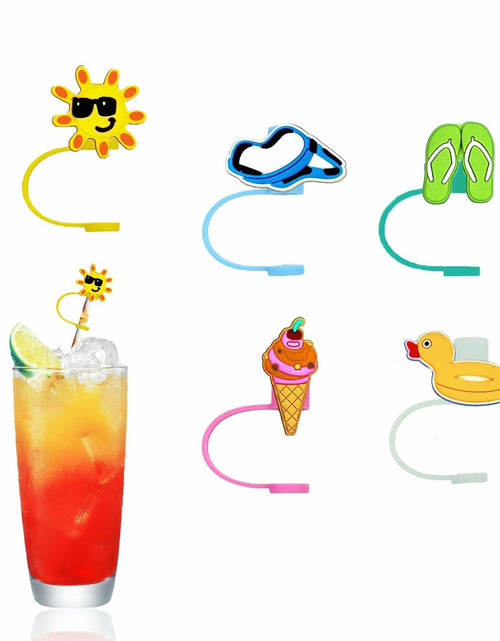 Load image into Gallery viewer, 5Pcs Silicone Straw Cap Covers for Stanley Cup 30oz 40oz Reusable Tips
