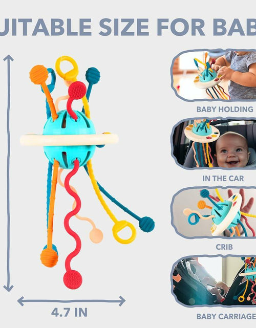Load image into Gallery viewer, Kirro Montessori Pull String Baby Toy – Silicone, 18+ Months
