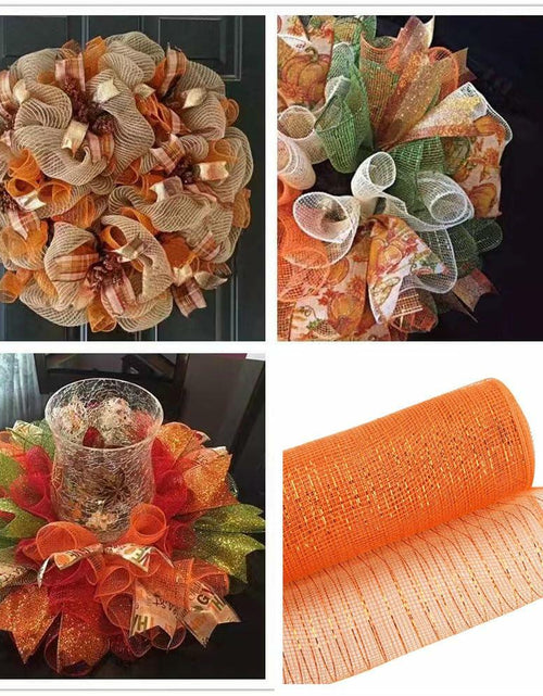 Load image into Gallery viewer, JStnana Light Champagne Deco Mesh Ribbon 10" 30ft Wreath Craft Supplies
