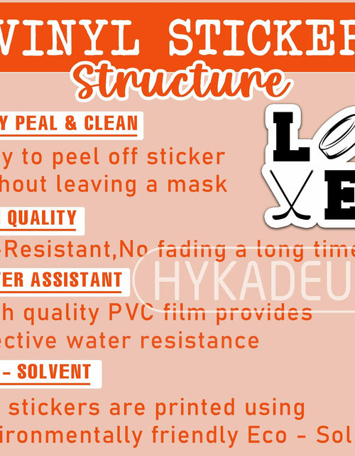 Load image into Gallery viewer, Love Hockey Stickers 3pcs Waterproof Vinyl Decals Laptop Bottle Helmet
