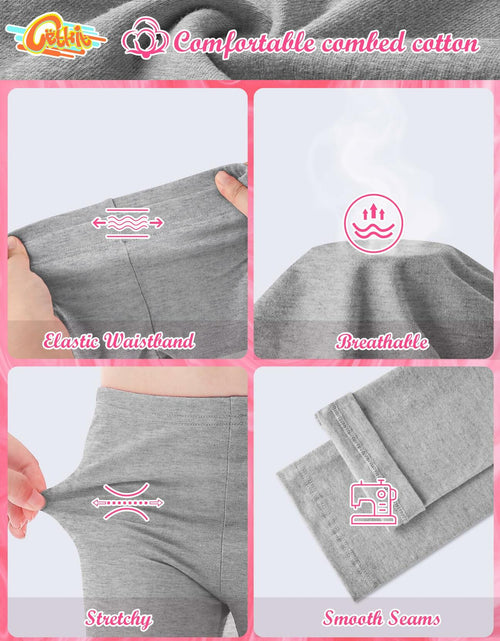 Load image into Gallery viewer, CETKIT Toddler Girls Leggings Stretchy Ankle Pants Heather Grey 3T
