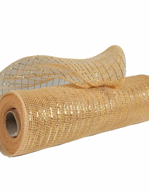 Load image into Gallery viewer, JStnana Light Champagne Deco Mesh Ribbon 10" 30ft Wreath Craft Supplies
