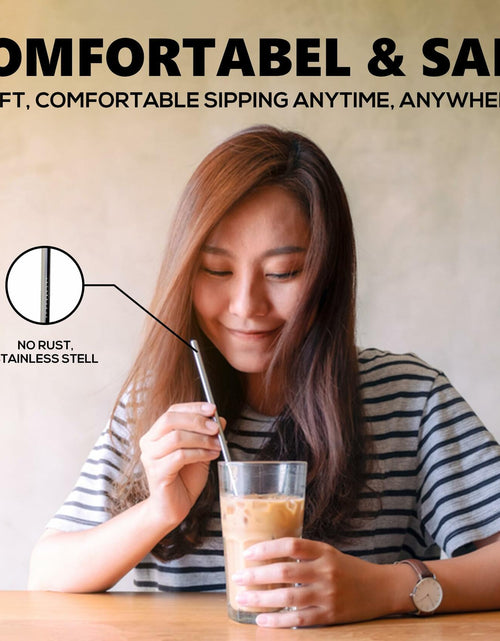 Load image into Gallery viewer, NightCap Straw Kit 2 Reusable Stainless Steel Straws w Brush Pouch Tips
