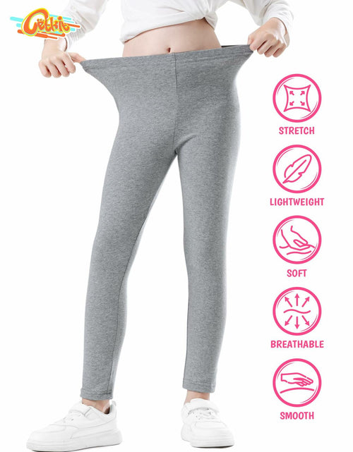 Load image into Gallery viewer, CETKIT Toddler Girls Leggings Stretchy Ankle Pants Heather Grey 3T
