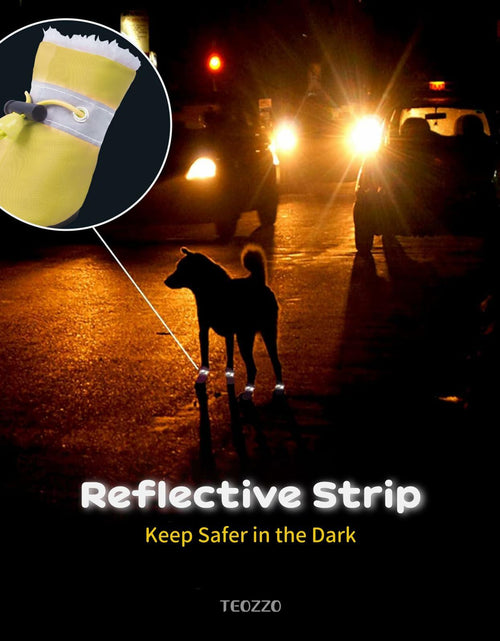 Load image into Gallery viewer, TEOZZO Dog Boots Warm Puppy Paw Protector Reflective Strip Size 6 Yellow 4PCs
