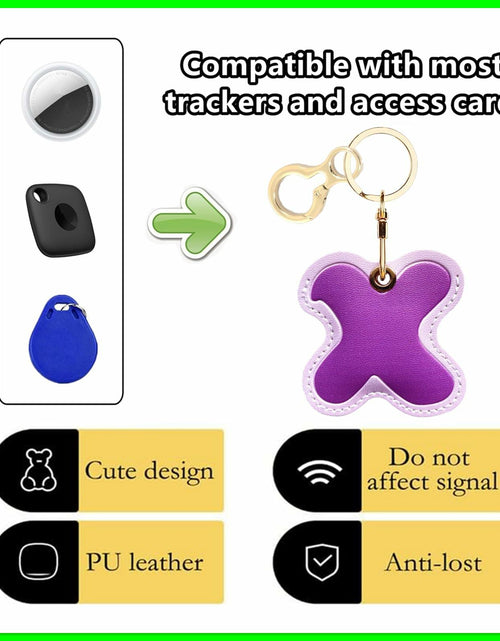 Load image into Gallery viewer, AirTag Leather Keychain Holder Case – Protective Apple Tracker Keyring
