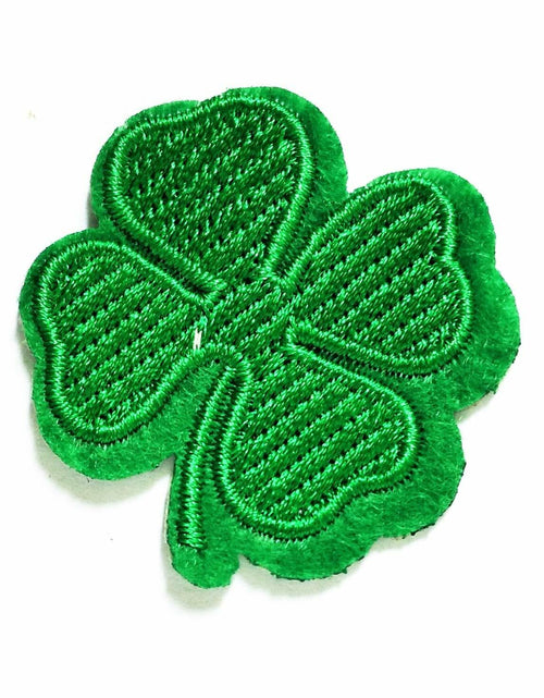 Load image into Gallery viewer, Set of 3 Lucky Leaf Clover Embroidery Patches – Iron-On/Sew-On Applique

