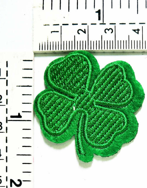 Load image into Gallery viewer, Set of 3 Lucky Leaf Clover Embroidery Patches – Iron-On/Sew-On Applique
